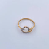 Anillo Pareja Corazones 1.8gr / T7 3/4 / Oro 18K &