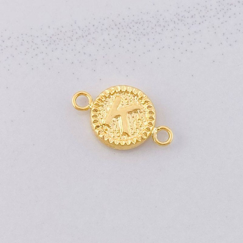 Herraje Circulo Letra K 0.6g / 1.7cm Oro Amarillo 18K