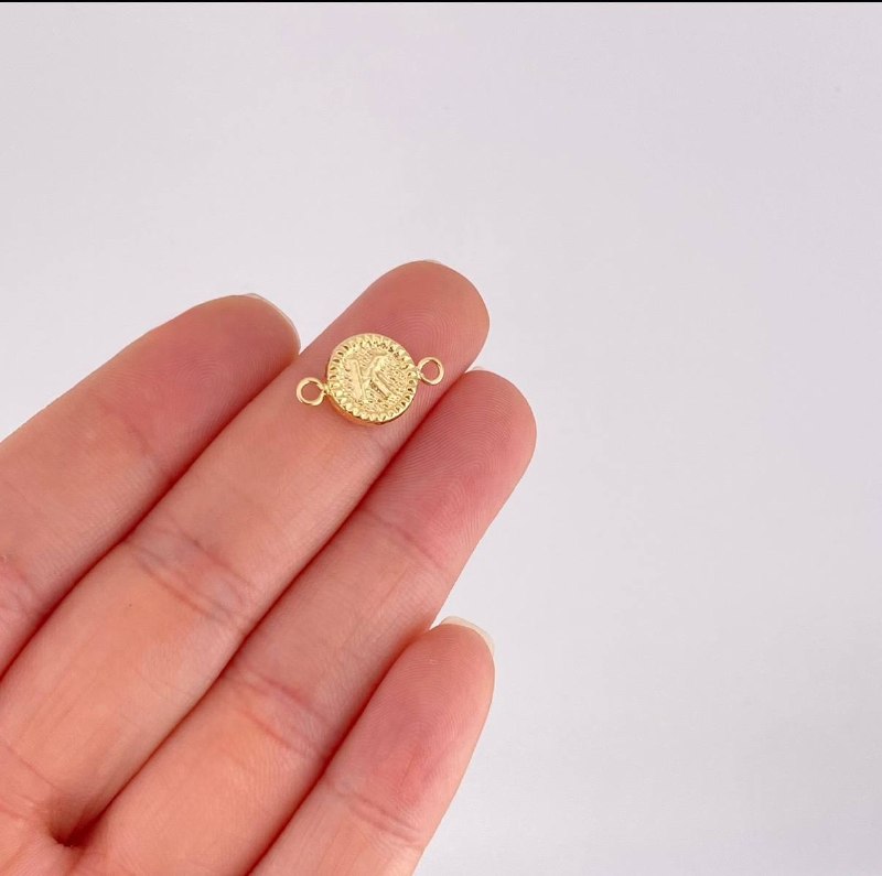 Herraje Circulo Letra K 0.6g / 1.7cm Oro Amarillo 18K