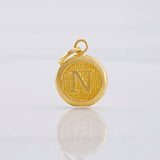 Dije Circulo Letra N 0.4g / 1.6cm Oro Amarillo 18K