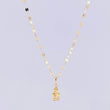 Set Cadena Flor Espejo + Dije Ángel de la Guarda / 1.25g / 45cm Oro Amarillo 18K