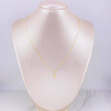 Set Cadena Flor Espejo + Dije Cruz / 1.25g / 45cm Oro Amarillo 18K