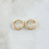 Candongas Carril 0.8gr / 1cm / Circones Fucsia Oro Amarillo 18K