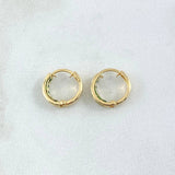 Candongas Carril 0.8gr / 1cm / Circones Verde Oro Amarillo 18K *