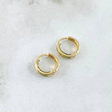 Candongas Carril 0.8gr / 1cm / Circones Verdes Oro Amarillo 18K