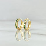 Candongas Carril 0.8gr / 1cm / Circones Verde Oro Amarillo 18K *
