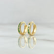 Candongas Doble Carril 0.8gr / 1cm / Circones Verde Oro Amarillo 18K *