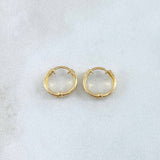 Candongas Carril Texturizado 0.65gr / 1cm / Rayado Oro Amarillo 18K ©