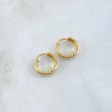 Candongas Carril Texturizado 0.65gr / 1cm / Rayado Oro Amarillo 18K