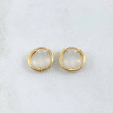 Candongas Carril Texturizado 0.65gr / 1cm / Espiga Oro Amarillo 18K ©