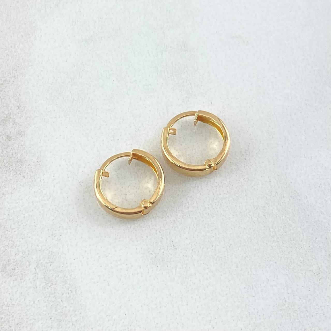 Candongas Carril 0.7gr / 1cm / Liso Oro Amarillo 18K ©