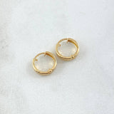 Candongas Doble Carril 0.7gr / 1cm / Liso Oro Amarillo 18K *