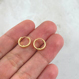 Candongas Doble Carril 0.7gr / 1cm / Liso Oro Amarillo 18K *