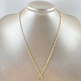 Set Cadena Singapur 1gr / 45cm / 1.7mm + Dije Corazón Estrella 0.35gr / 1.2cm 1.35gr Oro Amarillo 18K (Oferta) ©