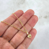Set Cadena Singapur 1gr / 45cm / 1.7mm + Dije Corazón Corona 0.35gr /1.3cm 1.35gr Oro Amarillo 18K (Oferta) ©