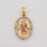 Dije Medalla Virgen Guadalupe 5.2g / 3.3cm Dos Oros Amarillo Blanco 18K