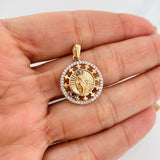 Dije Medalla Virgen Milagrosa 2.9g / 2.6cm Dos Oros Amarillo Blanco 18K