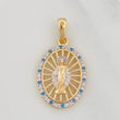 Dije Medalla Virgen Milagrosa 3g / 2.8cm Dos Oros Amarillo Blanco 18K