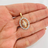 Dije Medalla Virgen Milagrosa 3g / 2.8cm Dos Oros Amarillo Blanco 18K