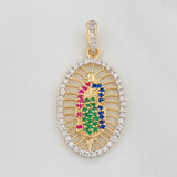 Dije Medalla Virgen Guadalupe 2.9g / 3.5cm Dos Oros Amarillo Blanco 18K