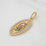 Dije Medalla Virgen Guadalupe 2.9g / 3.5cm Dos Oros Amarillo Blanco 18K