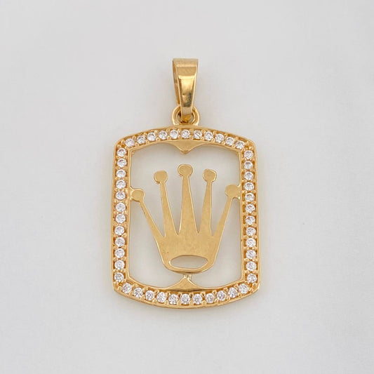 Dije Medalla Corona 1.6g / 2.5cm Oro Amarillo 18K