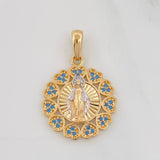 Dije Medalla Virgen Milagrosa 3.85g / 2.8cm Dos Oros Amarillo Blanco 18K