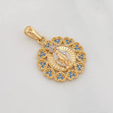 Dije Medalla Virgen Milagrosa 3.85g / 2.8cm Dos Oros Amarillo Blanco 18K