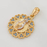 Dije Medalla Virgen Milagrosa 3.85g / 2.8cm Dos Oros Amarillo Blanco 18K
