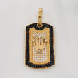 Dije Medalla Corona 7.1g / 4cm Dos Oros Negro Amarillo 18K