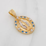 Dije Medalla Virgen Milagrosa 5.25g / 3cm Dos Oros Amarillo Blanco 18K