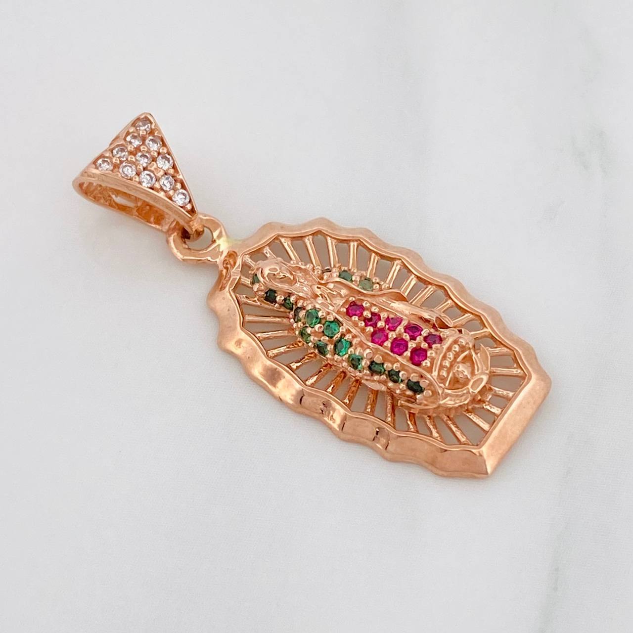 Dije Medalla Virgen Guadalupe 2.85g / 3cm Oro Rosa 18K
