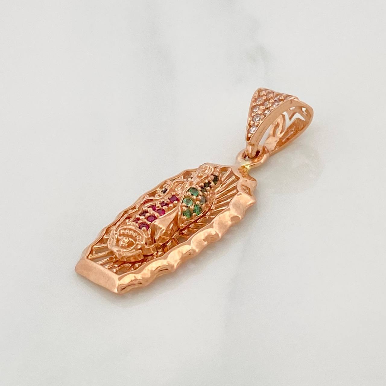 Dije Medalla Virgen Guadalupe 2.85g / 3cm Oro Rosa 18K