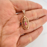 Dije Medalla Virgen Guadalupe 2.85g / 3cm Oro Rosa 18K