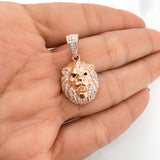 Dije Leon 5.25g / 3cm Dos Oros Blanco Rosa 18K