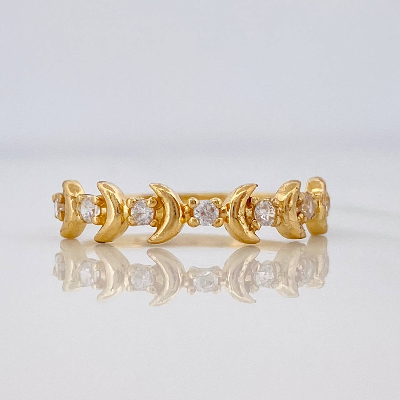 Anillo Lunas 1.55g / T7 1/2 Oro Amarillo 18K