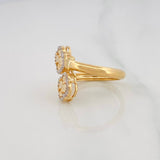 Anillo Trebol Abrazado Diamantado 3.15g / T6 1/4 Oro Amarillo 18K