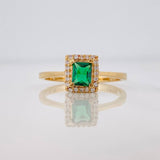 Anillo Solitario Cuadrado 2.75g / T7 3/4 Oro Amarillo 18K