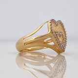 Anillo Corazon 4.75g / T5 3/4 Dos Oros Amarillo Blanco 18K