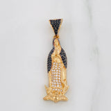 Dije Virgen Guadalupe 4.5g / 4cm Dos Oros Negro Amarillo 18K