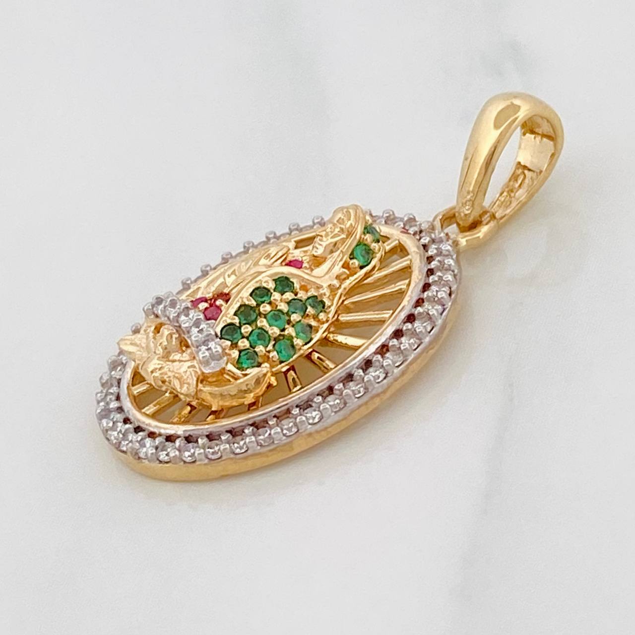 Dije Medalla Virgen Guadalupe 4g / 2.8cm Dos Oros Amarillo Blanco 18K