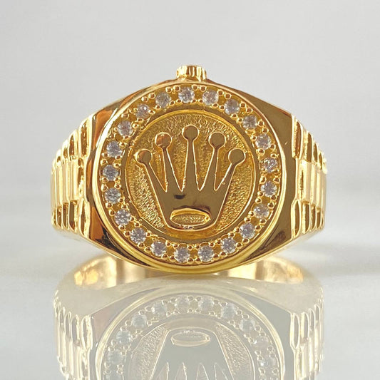 Anillo Correa Corona 7.4gr / T10 1/2 / Oro 18K ©