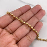 Pulso Militar 6.45gr / 19cm / 2.9mm Bolas Diamantadas Oro Amarillo 18K #