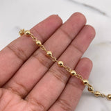 Pulso Tipo Militar 3.15gr / 19cm / 3.8mm Bolas Lisas Oro Amarillo 18K $