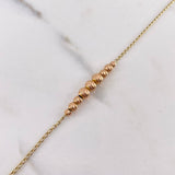 Pulso Espiga 2.45gr / 19cm / 3mm-4mm-5mm Bolas Diamantadas Dos Oros Amarillo Rosa +3 18K $