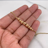 Pulso Espiga 2.45gr / 19cm / 3mm-4mm-5mm Bolas Diamantadas Dos Oros Amarillo Rosa +3 18K $