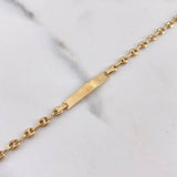 Pulso Bebé GC 2.15gr / 16cm / 3.3mm Placa Rectangular Lisa Oro Amarillo 18K #