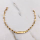 Pulso Bebé GC 2.15gr / 16cm / 3.1mm Placa Rectangular Pez Jesus Oro Amarillo 18K $