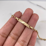 Pulso Bebé GC 2.05gr / 16cm / 3.1mm Placa Rectangular Pez Jesus Oro Amarillo 18K #