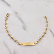 Pulso Bebé GC 2.05gr / 15cm / 2.7mm Placa Rectangular Lisa Oro Amarillo 18K #